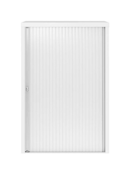 ARMARIO METÁLICO 1 PUERTA PERSIANA CORREDERA 105X80X45 CM ANCHO X FONDO X ALTO INCLUYE 2 BALDAS ACABADO EN GRIS MONTADO