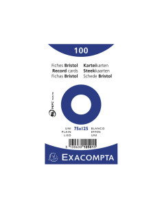 PACK 100 FICHAS EXACOMPTA LISAS 75x125mm