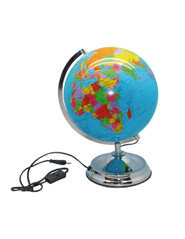 ESFERA TERRESTRE 25cm LUMINOSA CON BASE METÁLICA