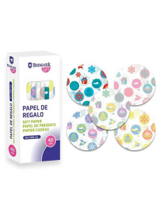 CAJA 40 ROLLOS PAPEL DE REGALO NAVIDAD PASTEL 05m