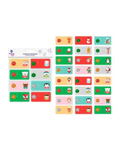CAJA 24 BLISTER 8 ETIQUETAS ADHESIVAS NAVIDAD CON LAZO 2