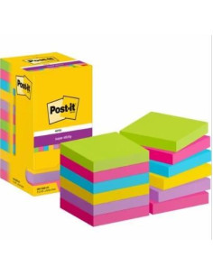 CAJA 12 NOTAS POST-IT SUPER STICKY 76x76mm SURTIDAS 2