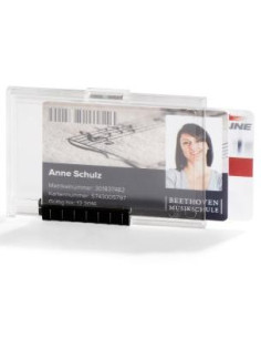 DURABLE IDENTIFICADOR PUSHBOX DUO SOPORTE PARA 2 TARJETAS 54X87MM PLÁSTICO TRANSPARENTE