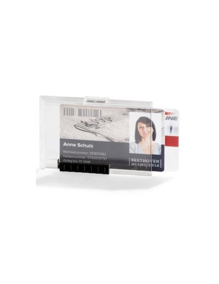 DURABLE IDENTIFICADOR PUSHBOX DUO SOPORTE PARA 2 TARJETAS 54X87MM PLÁSTICO TRANSPARENTE
