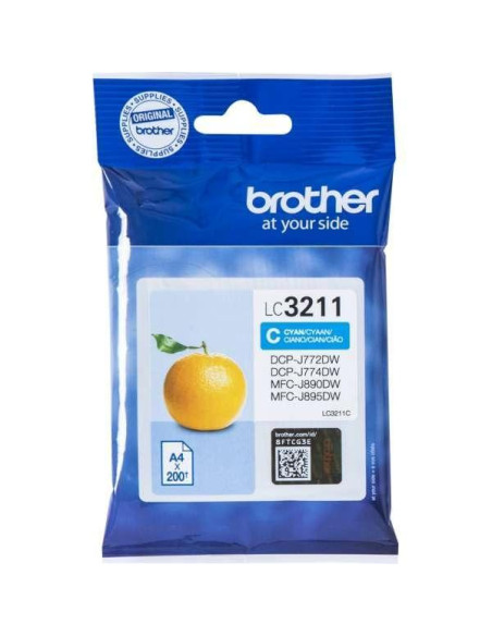CARTUCHO INKJET BROTHER LC-3211C CIAN DCP-J572J772J774MFC-J890J895 200 PAG