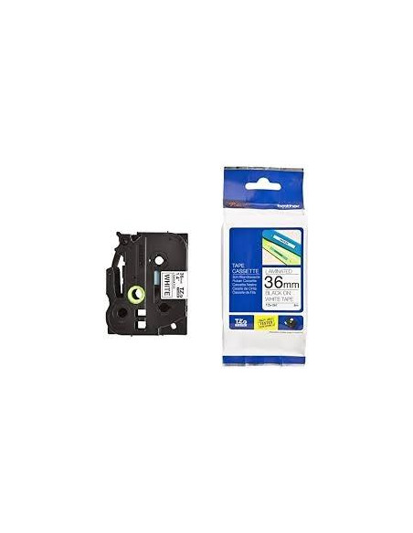 CINTA de ROTULAR BROTHER LAMINADA 8m 36mm NEGRO sobre BLANCO