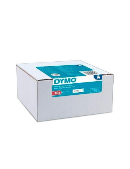 CINTA de ROTULAR DYMO LM D1 7m 12mm NEGRO sobre BLANCO PACK DE 10 45013