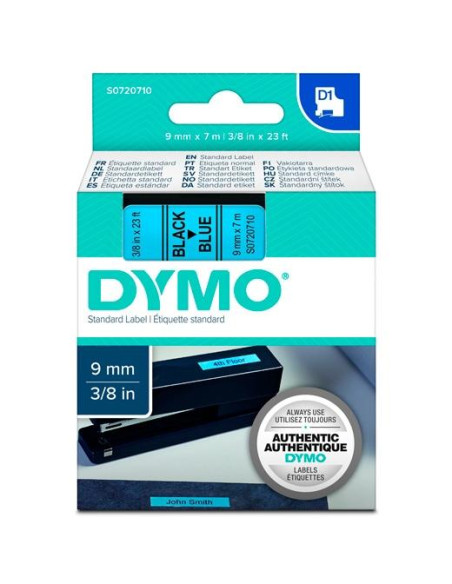 CINTA de ROTULAR DYMO LM D1 7m  9mm NEGRO sobre AZUL 40916