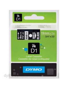 CINTA ROTULAR DYMO D1 19mm TEXTO BLANCO