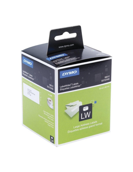 ETIQUETAS DYMO LABEL WRITER  36x89 mm PACK 2 ROLLOS 260 udsPAPEL BLANCO DIRECCION 99012
