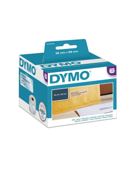 ETIQUETAS DYMO LABEL WRITER  36x89 mm ROLLO 260 udsPLASTICO TRANSPDIRECCION 99013