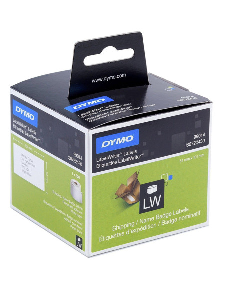 DYMO ETIQUETAS DE TRANSFERENCIA TERMICA LABEL WRITER 99014 NEGRO SOBRE BLANCO DE 54X101MM A X L ETIQUETAS GRANDES DE IDENTIFICAC