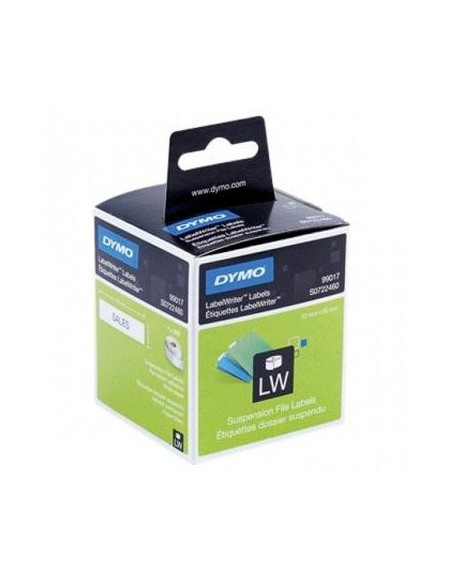 ETIQUETAS DYMO LABEL WRITER  12x50 mm ROLLO 220 udsPAPEL BLANCO CARPETAS COLGANTES 99017