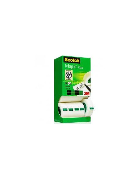 CAJA 14 CINTAS ADHESIVAS INVISIBLE SCOTCH MAGIC 19mmx33m