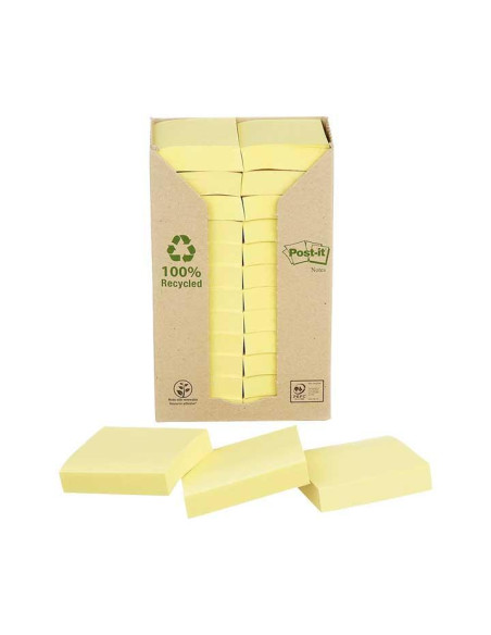 CAJA 24 BLOCS NOTAS POST-IT ECOLÓGICAS 38x51mm