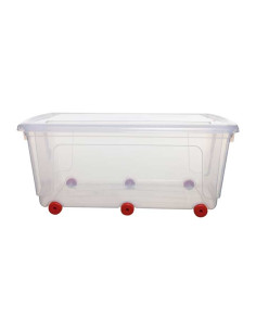 CAJA DE ALMACENAMIENTO ARCHIVO 2000 CON TAPA 6 RUEDAS 70L