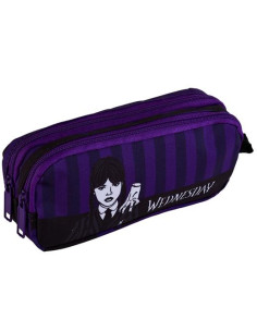 TOYBAGS PORTATODO WEDNESDAY MIERCOLES ADDAMS Y ENID GAMER CASE DOBLE COMPARTIMENTO