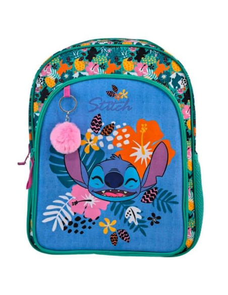 TOYBAGS MOCHILA PRIMARIA STITCH TROPICAL DOBLE COMPARTIMENTO 44X30X20CM ADAPTABLE A CARRO