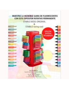 STABILO EXPOSITOR ROTATIVO PERMANENTE MARCADORES FLUORESCENTES CSURTIDOS 120 UD BOSS ORIGINAL  160 UD SWING COOL