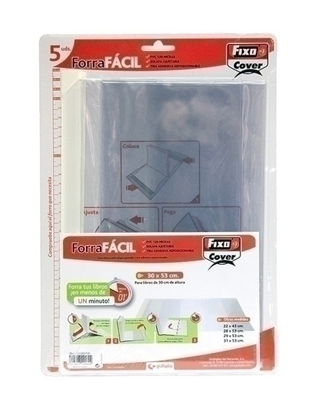 FORRO AJUSTABLE FIXO PVC TRANS120 29 x 53 cm PACK de 5