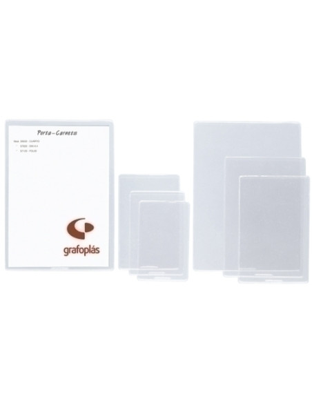 FUNDA PORTACARNET GRAFOPLAS PVC 200 REBAJE 4 PAQUETE de 50