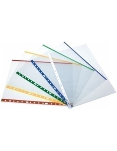 FUNDA MULTITALADRO con RIBETE COLOR GRAFOPLAS PP  80 LISO A4 11 TALRFZO AZUL PAQUETE de 100