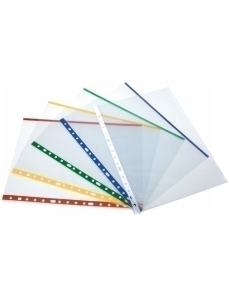 FUNDA MULTITALADRO con RIBETE COLOR GRAFOPLAS PP  80 LISO A4 11 TALRFZO AZUL PAQUETE de 100