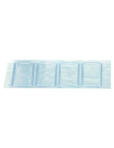 FUNDA ADHESIVA IBERPLAS PVC 300 TIRA de 4 TARJETEROS para LOMO 40x80mm PAQUETE de 40