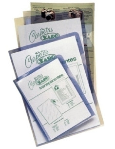DOSIER ANGULO RECTO SARO PVC 280 A4 TRANSPARENTE PAQUETE de 50