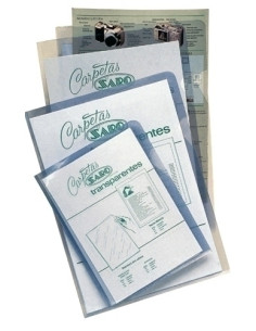 DOSIER ANGULO RECTO SARO PVC 280 F TRANSPARENTE PAQUETE de 50