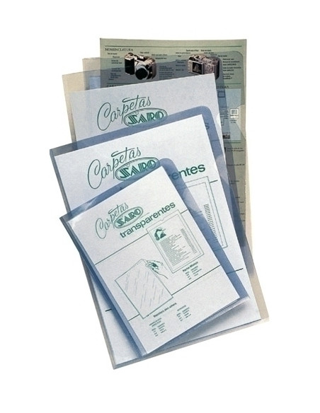 DOSIER ANGULO RECTO SARO PVC 280 F TRANSPARENTE PAQUETE de 50