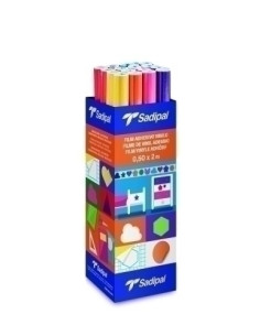 PLASTICO ADHESIVO SADIPAL PP 70 ROLLO 050 x 2 m GLOSSY EXPOSITOR de 24 2 x color