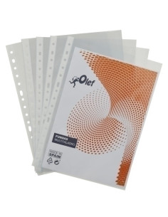 FUNDA MULTITALADRO OLEF PP  90 CRISTAL LISO A4 16 TALRFZO PAQUETE de 100