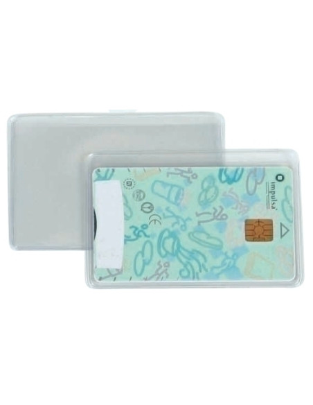 FUNDA PORTACARNET IBERPLAS PVC 150 REBAJE CRISTAL 55x85mm NIF PAQUETE de 50