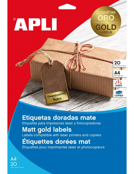 ETIQUETAS METALIZADAS ORO 2100 X 2970 mm