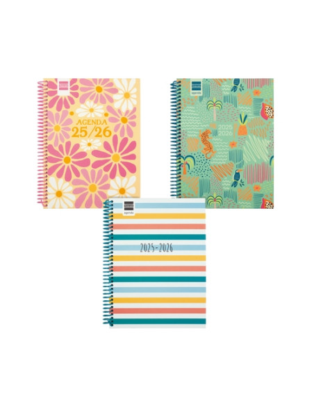 AGENDA ESCOLAR 2025-26 FINOCAM CATALAN DIVA ESPIRAL tapa EXTRADURA SV APAIS 4 155x212 ASSORTIMENT PACK DE 6