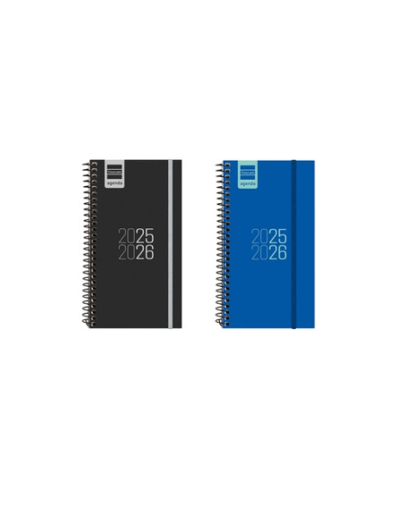 AGENDA ESCOLAR 2025-26 FINOCAM CATALAN ESPIR ESPIRAL tapa PP SV APAIS E9 94x171 con GOMA ASSORTIMENT PACK DE 9