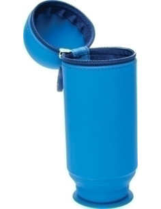 PORTATODO PARDO SILICONA HOOP UP CON CREMALLERA CUBILETE AZUL