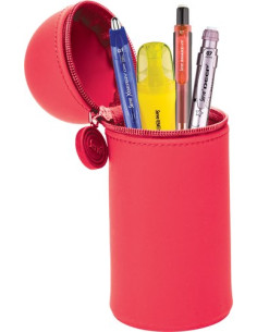 PORTATODO PARDO SILICONA HOOP UP CON CREMALLERA CUBILETE CEREZA