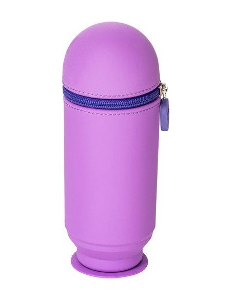PORTATODO PARDO SILICONA HOOP UP CON CREMALLERA CUBILETE MORADO