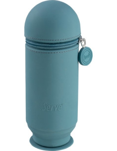 PORTATODO PARDO SILICONA HOOP UP CON CREMALLERA CUBILLETE AZUL OCEANO