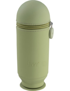 PORTATODO PARDO SILICONA HOOP UP CON CREMALLERA CUBILLETE VERDE KHAKI