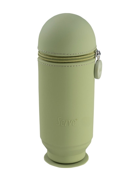 PORTATODO PARDO SILICONA HOOP UP CON CREMALLERA CUBILLETE VERDE KHAKI