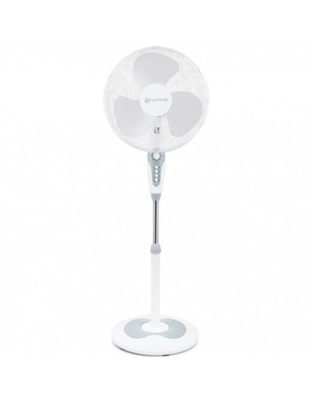 GRUNKEL VENTILADOR DE PIE 45W REGULABLE 3 VELOCIDADES CTEMPORIZADOR BLANCO