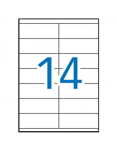 MULTI-3 ETIQUETAS ADHESIVAS 105X40MM INKJETLÁSER CRECTOS 14 X 100H BLANCO