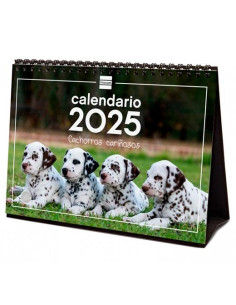 FINOCAM CALENDARIO DE SOBREMESA PARA ESCRIBIR S-210X150MM IMÁGENES CACHORROS 2025