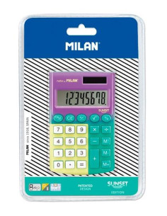 CALCULADORA de BOLSILLO MILAN POCKET SUNSET TURQUESAAMARILLO