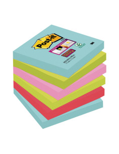 POST-IT NOTAS ADHESIVAS SUPER STICKY 4 COLORES LUGARES COSMIC 76X76 6 BLOCS