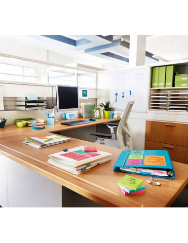 POST-IT NOTAS ADHESIVAS SUPER STICKY 4 COLORES LUGARES COSMIC 76X76 6 BLOCS